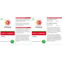 Vitals Acetyl-l-carnitine 500 Mg 8 Vitals Acetyl-l-carnitine 500 Mg -TENA || Metagenics || Now Winkel 1023935 3