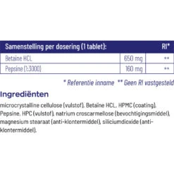 Vitakruid Betaine Hcl 650 Mg -TENA || Metagenics || Now Winkel 1024006 4