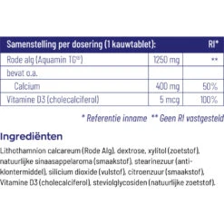 Vitakruid Calcium 400 & D3 Uit Rode Alg -TENA || Metagenics || Now Winkel 1040357 4