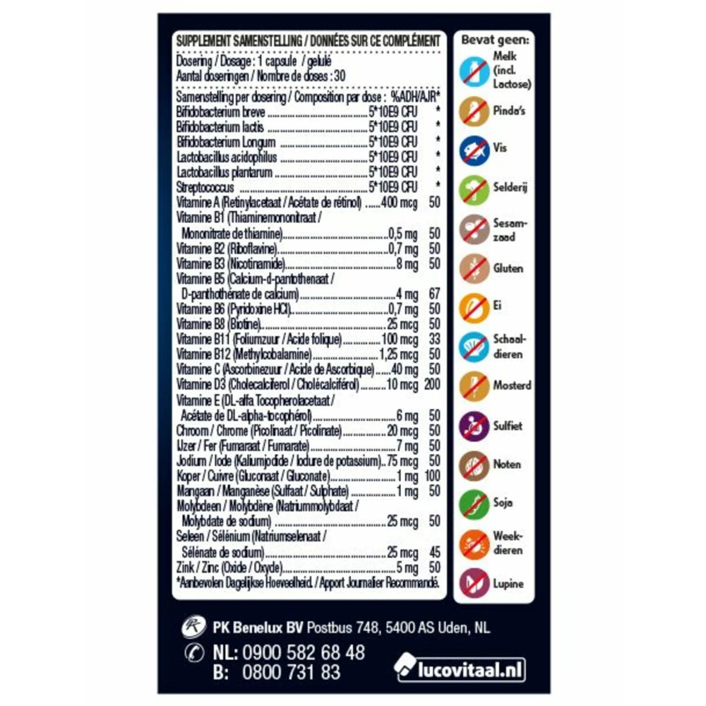 2x Lucovitaal Probiotica Vitamine & Mineralen Complex 4 2x Lucovitaal Probiotica Vitamine & Mineralen Complex - Afbeelding 2