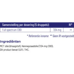 Vitakruid CBD Olie 5% Full Spectrum -TENA || Metagenics || Now Winkel 1050582 4