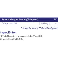 Vitakruid CBD Olie 10% Full Spectrum -TENA || Metagenics || Now Winkel 1050588 4