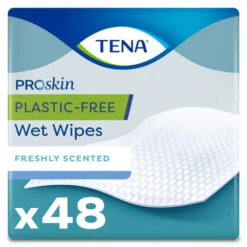 3x TENA ProSkin Plastic-Free Wet Wipes 32x20 Cm