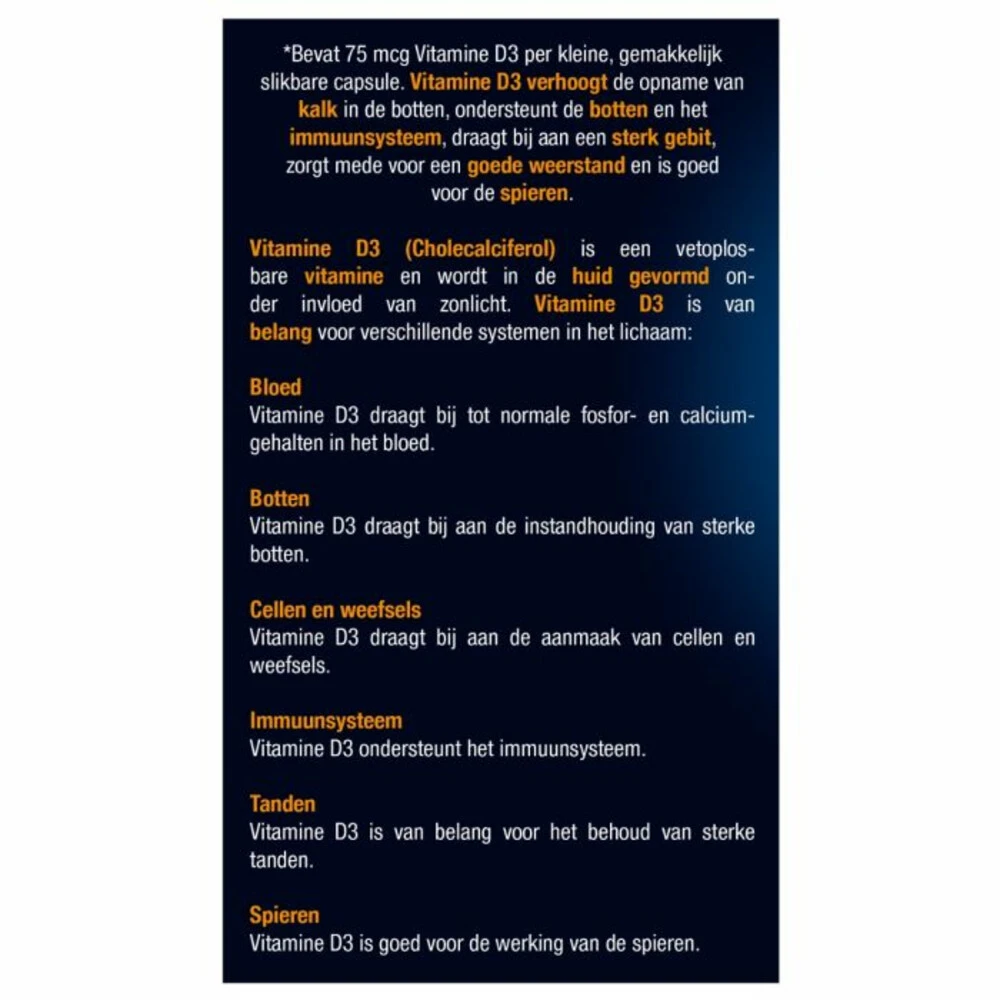 3x Lucovitaal Vitamine D3 D3 75mcg (3000IE) Forte 6 3x Lucovitaal Vitamine D3 D3 75mcg (3000IE) Forte - Afbeelding 4