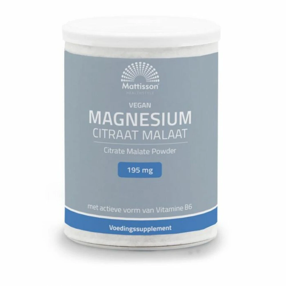 2x Mattisson Magnesium Citraat Malaat Poeder 3 2x Mattisson Magnesium Citraat Malaat Poeder