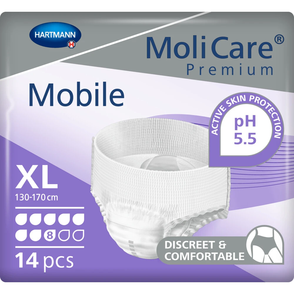 4x Molicare Premium Mobile 8 Druppels XL 2421 Ml Absorptie 3 4x Molicare Premium Mobile 8 Druppels XL 2421 Ml Absorptie