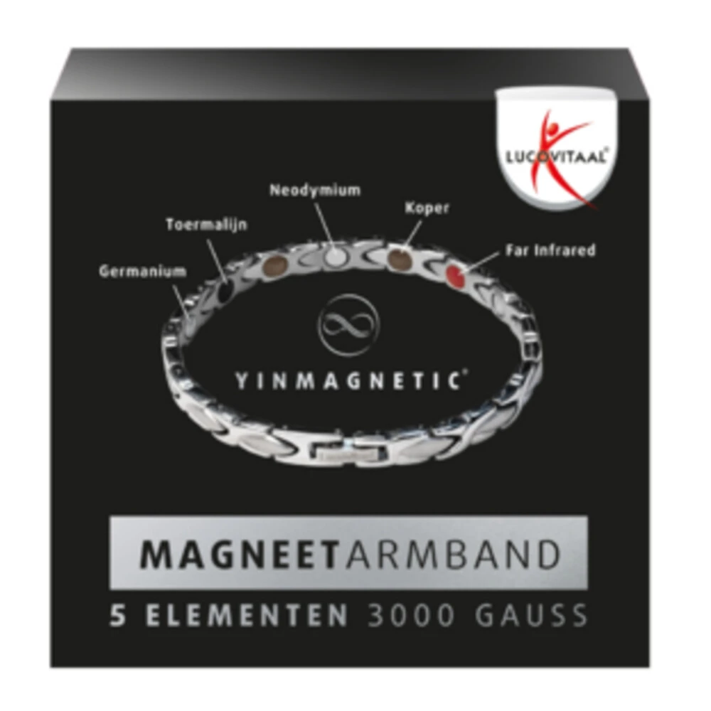Lucovitaal Yinmagnetic Magneet Armband Zilver 3 Lucovitaal Yinmagnetic Magneet Armband Zilver
