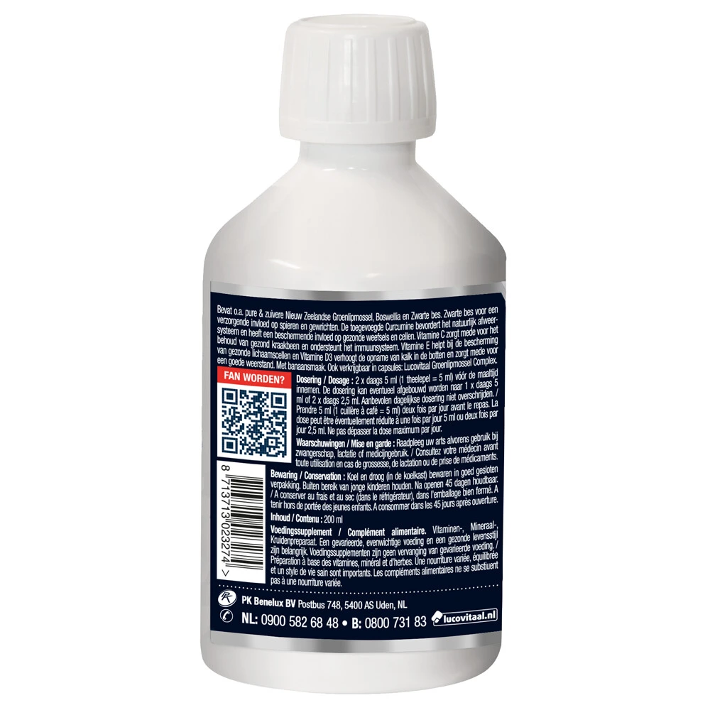 Lucovitaal Groenlipmossel Vloeibaar 5 Lucovitaal Groenlipmossel Vloeibaar - Afbeelding 3