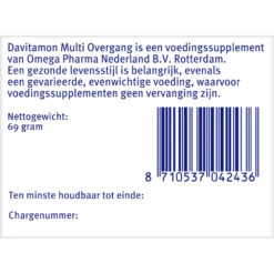 Davitamon Compleet Vrouw Overgang Multivitamine 9 Davitamon Compleet Vrouw Overgang Multivitamine -TENA || Metagenics || Now Winkel 993926 4