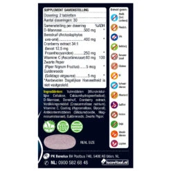 3x Lucovitaal D-Mannose Cranberry Blaasfunctie -TENA || Metagenics || Now Winkel 996841 3